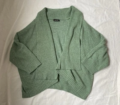 Cárdigan abierto mezcla de lana Eskandar suéter pesado verde OS Foto 1 de 4