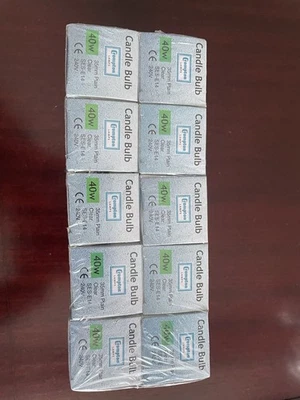 Crompton Clear Candle Bulbs 40w Pack of 10 Screw Fitting New Sealed - Image 1 of 4