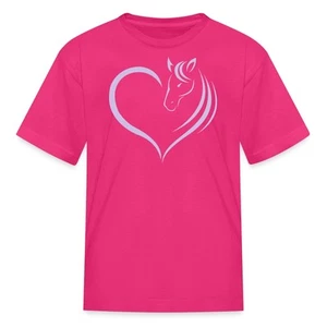 Horse Heart Horse Love Kid's T-Shirt - Picture 1 of 19
