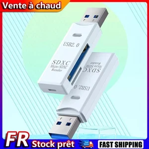 Lecteur de carte USB 2.0 2 en 1, lecteur de carte mémoire USB vers SD TF pour or - Bild 1 von 9