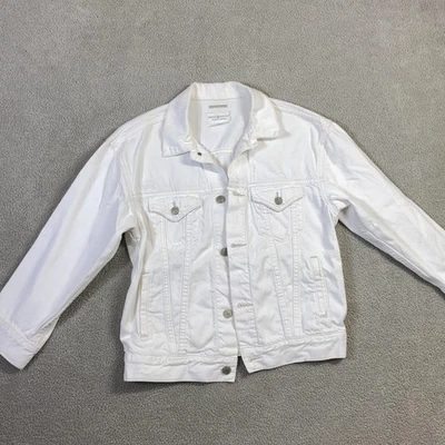 Chaqueta Denim & Supply Ralph Lauren Para Hombre Mediana Blanca Camionero Denim Deshilachada Foto 1 de 4