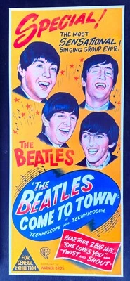 THE BEATLES COME TO TOWN - ABC Cinema 1963 🎸 Gloss Repro. 41cm Movie POSTER - Image 1 of 2