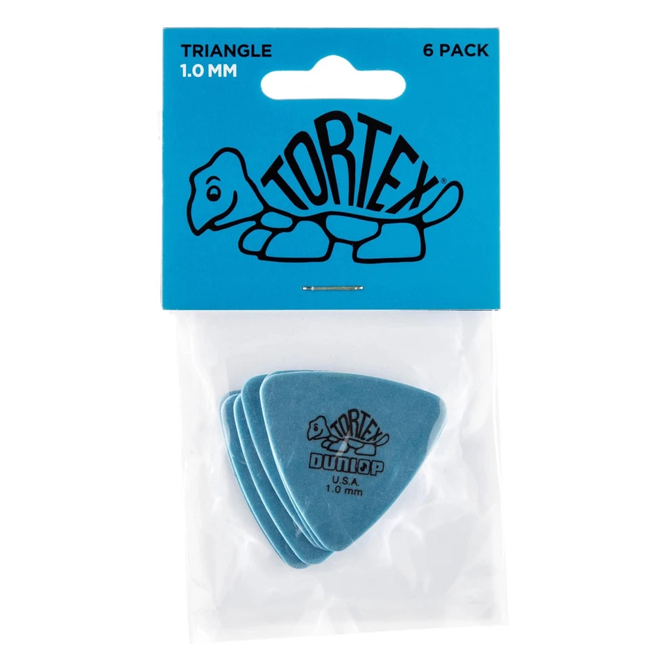 Jim Dunlop Tortex Triangolo Plettro Giocatori Confezione - Confezione da 6 - 1mm Blu