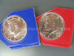 2016 P&D Kennedy mezzo dollaro set 2 monete (in plastica/violoncello come nuovo) FDC - Foto 1 di 1