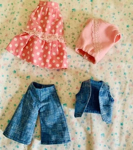 Vintage Barbie Clone Fashion Doll Clothing Outfits 4 Pieces Gouchos Vest Skirt  - Picture 1 of 10