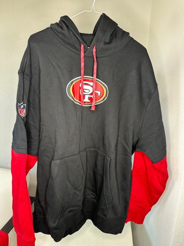 Felpa con cappuccio nera da uomo 49ers taglia XL Coaches San Francisco 49ers