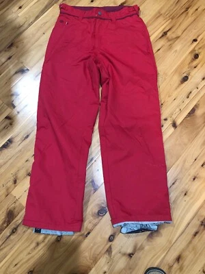 女士大号范斯功能滑雪板裤子红色防水滑雪板 — 第 1/4 张图片