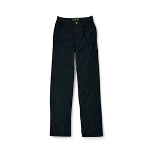 Authentic Fendi Pants Vintage Zucca FF Monogram Logo Black size 43IT - Picture 1 of 16