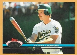 CARNEY LANSFORD OAKLAND ATLETISMO #231 - TOPPS STADIUM CLUB CASI NUEVO - COMO NUEVO 1991 - Imagen 1 de 2