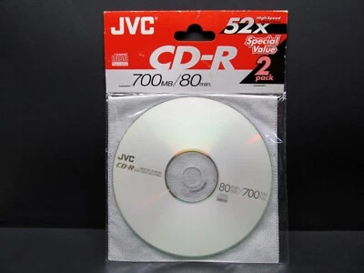 JVC, CD-R, 52x, 700MB/80Min - 2 Pack, NEW & Sealed - Image 1 of 3