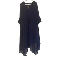 City Chic Hidden Treasure Cinched Waist Chiffon Navy Blue Maxi Dress size 14 NWT
