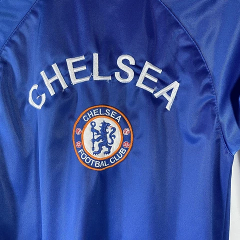 Chelsea Football Club Boys L-XL Blue Embroidered Poly Stretch Jacket Used Cover