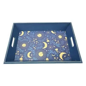 Boston Warehouse 18" Wood Tray with Handles, Sun and Moon - Picture 1 of 2
