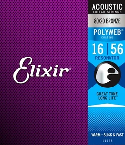 Elixir 11125 Bronze Polyweb Resonator 16-56 Acoustic Guitar Strings 1-3 Packs - Picture 1 of 2