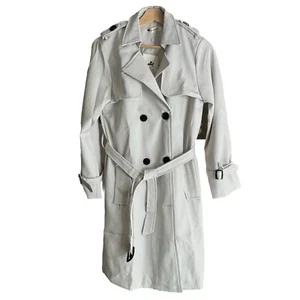 Women's Double Breasted Long Trench Coat Windproof Classic Overcoat - Picture 1 of 12