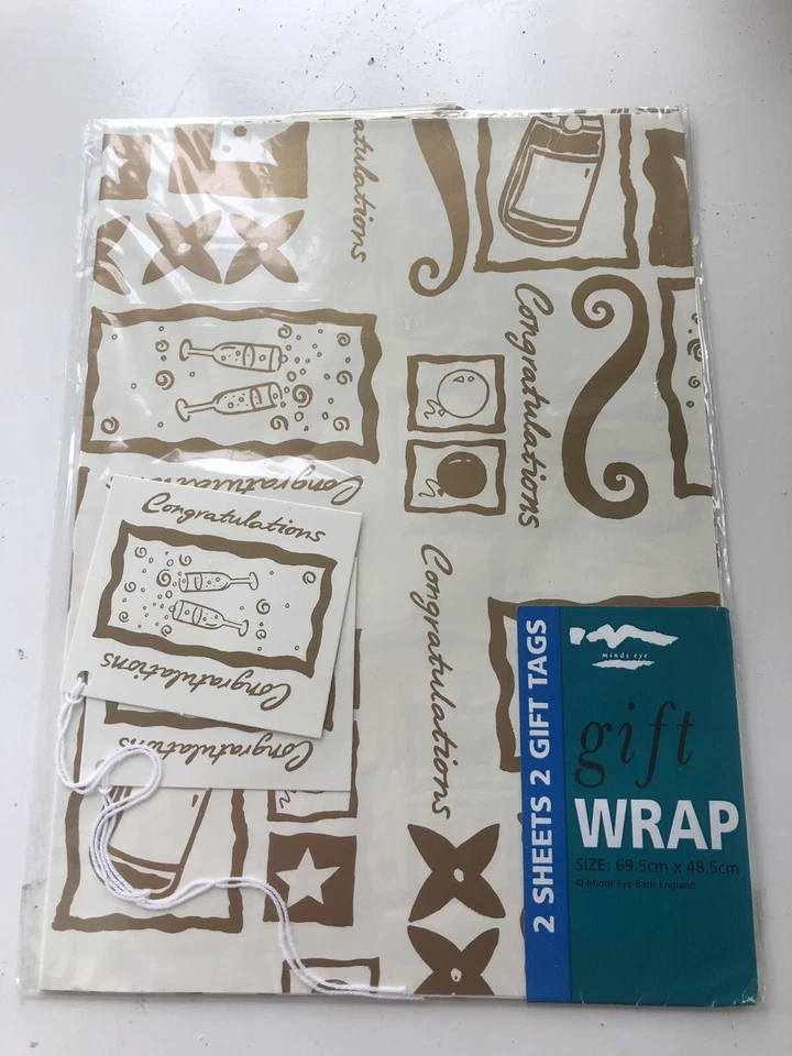Pack Of Congratulations Gift Wrap And Tags - Image 1 of 1