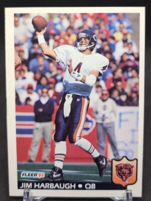 1992 Fleer Football Card #40 Jim Harbaugh Chicago Bears - Image 1 of 2