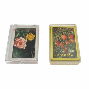 Vintage Playing Cards Florida Orange & Roses With Case Souvenir (read) New/Used - Picture 1 of 16