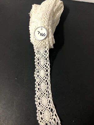 Encaje de algodón vintage de 7 yardas Foto 1 de 3