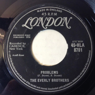 Everly Brothers 45 Problems/Love of my Life 1958 Rock Pop Vocal UK Import VG++7" - Image 1 of 4