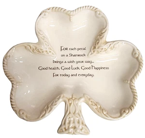 Grasslands Road Shamrock Candy Trinket Decorative Dish Irish Poem #461124 - Picture 1 of 3