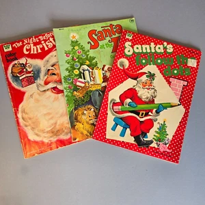 Vintage Coloring Book Lot Santa Claus Christmas Dot to Dot Vintage Retro Holiday - Picture 1 of 23
