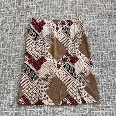 Vintage Southwestern Skirt Harold's Size 12 Midi Skirt Red Brown Desert Cowgirl - Image 1 of 4