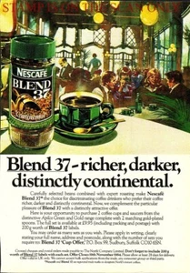 NESCAFE 'Blend 37' Instant Coffee Powder ADVERT Original 1986 Print Ad 703/111 - Picture 1 of 1