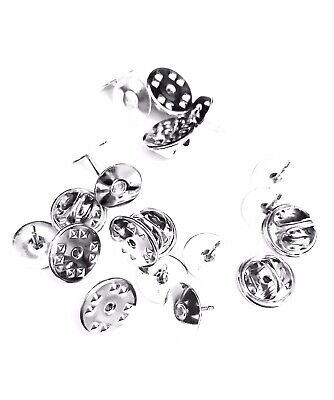 100 Pcs 10mm Tie Badge Brooch Lapel Tacks Blank Pins With Clutch Back • 12.87€