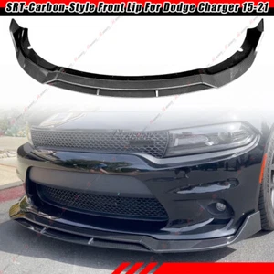 For Dodge Charger 15-23 SRT-Style Carbon Style Front Bumper Splitter Spoiler Lip - Picture 1 of 15