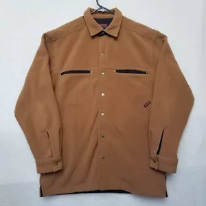 Wolverine Wind Pro work Brown Fleece Button coat jacket brown size M - Picture 1 of 11
