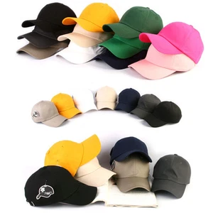 Unisex Mens Womens Solid 13 Color Plain Baseball Cap Adjustable Trucker Hats - Picture 1 of 19