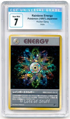 CGC 7 NEAR MINT Japanese Rainbow Energy Team Rocket Holo Rare Swirl Pokemon  -54 - Image 1 of 2
