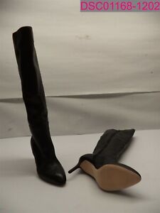 Size 6M Women Via Spiga Knee-High Stilleto Boots Black Leather