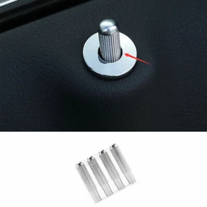 Silver Aluminum Inner Door Lock Down Bolt Ring Trim For Benz C-Class W205 15-21 - Foto 1 di 7