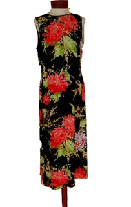 Talbots Gr. 10 Seide Blumen Bleistiftkleid Maxi ärmellos Sommerkleid gefüttert - Bild 1 von 9