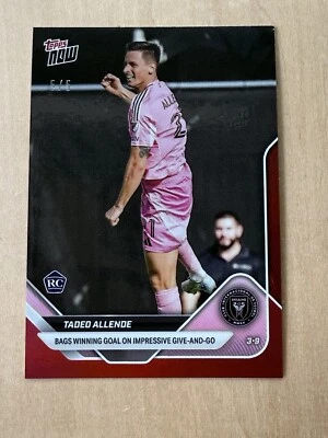 2025 Topps Now MLS 15 TADEO ALLENDE INTER MIAMI FC ROOKIE RED 5/5 - Image 1 of 2