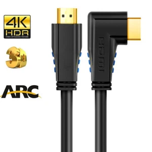 4K 60Hz HDMI 2.0 Cable Cord 5ft 90 Degree Left Angled ARC HDR HDCP 2.2 Connector - Picture 1 of 10
