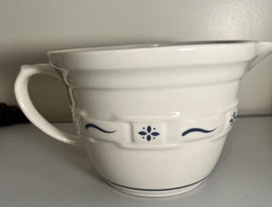 LONGABERGER BATTER BOWL MEASURING PITCHER+SPOUT CREAMER TRADITIONAL BLUE PATTERN - Picture 1 of 17