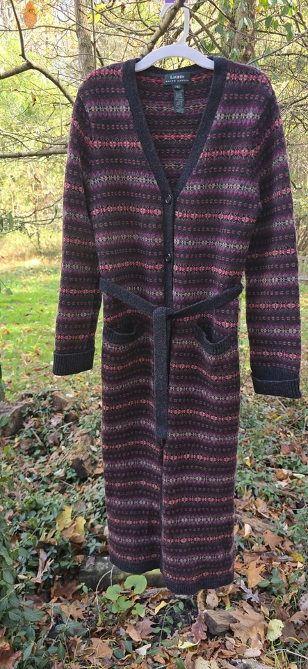 Vestido Suéter Ralph Lauren Vintage Fair Isle Lana de Cordero S Para Mujer Foto 1 de 4