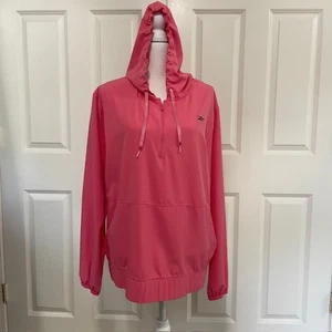 Reebok XXL Coral Pink Hoodie Half Zip Pullover with Kangaroo Pocket - Picture 1 of 6