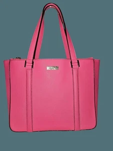 Kate Spade Leather Hot Pink Feminine Classic Prep Quiet Luxury Shoulder Tote Bag - Picture 1 of 15