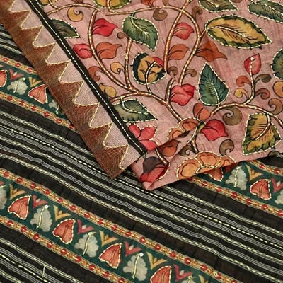 De colección Dupatta Melocotón Larga Estola Bordada a Mano Kantha Estola Bufandas Velo Envoltura Foto 1 de 4