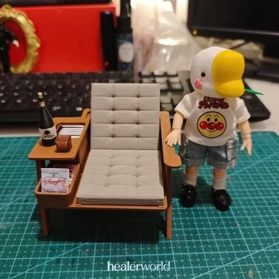 Casa de Muñecas Miniaturas Escala 1:12 Sillón Muebles Plástico Sillas Salón Foto 1 de 4
