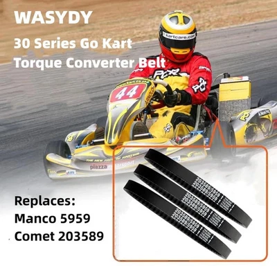 Correa de transmisión convertidor de par dentado go kart serie 30 3 piezas 203589-3 para comet 5959 Foto 1 de 4