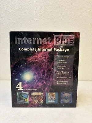 Internet Plus Sealed New Old Stock Vintage Complete Internet Package CD Roms - Image 1 of 4