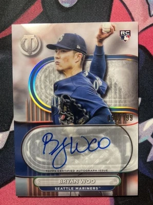 2024 Topps Tribute Bryan Woo Auto RC Rookie #134/199 Mariners - Image 1 of 2