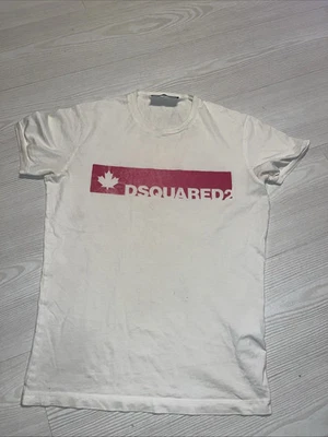 Dsquared2 T-Shirt Men's Small White Logo Classic Short Sleeve Crew Neck P2P 19" - Image 1 of 4