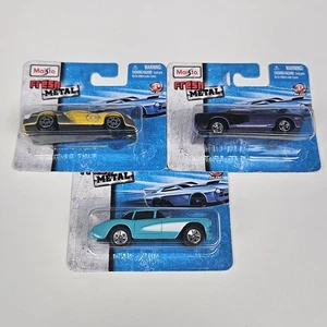 Maisto Fresh Metal Die Cast Lot of 3 Purple Yellow Blue Cars - Picture 1 of 8