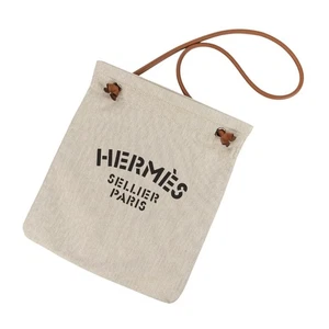 HERMES Aline MM Toile Chevron One Shoulder Bag Ivory 166987 - Picture 1 of 10